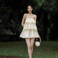 Off-white sling cute loose elegant mini skirt homecoming dress R3540