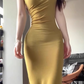 French style sleeveless knitted dress 2025 sister style hip-wrapped slit long skirt R1045