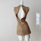 Heavily diamond-studded Chanel-style beaded waisted sleeveless dress R2094
