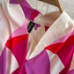 Beach vacation long dress gentle style short sleeves V-neck waist medium length A-line plaid dress R0358