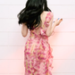 French asymmetric ruffled floral dress for women summer design niche long dress R3325