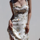 French style fresh girl slim fit and slimming dress, retro waist cinching short skirt dress R2871