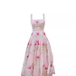 French retro square neck suspender long dress 2025 summer new temperament skirt R3383
