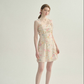 French seaside dress short skirt suspender skirt floral skirt R2759