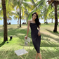 Burgundy Temperament Pleated Suspender Dress Satin Slim Irregular Inner Skirt R1428