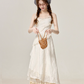 2025 Summer French Gentle Style White Suspender Dress Beautiful Holiday Dress R1908