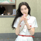 Tea break French style doll collar white dress small fresh cute long dress gentle style slim R1641