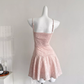 Women's suspender dress with stylish v-neck and slim waist R2049
