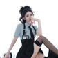 College style suspender fishbone dress 2025 large size pure desire JK suit skirt R1049