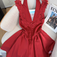 French pure desire lace halter neck dress female new style waist slimming backless sexy A-line skirt R4031