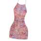 Pure desire style sequined halter neck dress 2025 backless slim holiday short skirt R1311