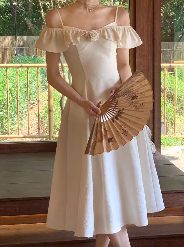 White first love skirt new style dress suspender dress R4994