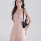 Gentle suspender chiffon dress women's summer new high waist medium length fishtail skirt R4460