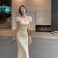 Women Elegant New Fashion Evening Party Vestidos Vintage Bodycon Midi Dresses        S5403