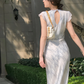 Summer Fashion Elegant Dress Long Sexy Evening Party Pleated Dresses       S5406