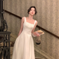 Elegant White Sleeveless Luxury Dress Women A-line Evening Wedding Party Dress        S5408
