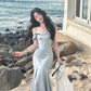 New Summer Elegant Midi Dress Women Vintage Satin Evening Party Dress        S5411