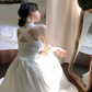 Women Sleeveless White Party Dress Elegant Prom Dress        S5418