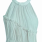 Small holiday style sleeveless halter dress new loose pleated large skirt mid-length skirt R0178