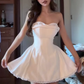 Large size French pure desire tube top dress atmosphere birthday white small dress R1871