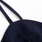 2025 Summer New French Retro Blue Waist Cross Pleated Suspender Dress R0971