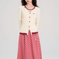 Gentle style knitted cardigan top skirt new style age-reducing outfit R2397