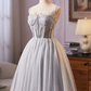 Elegant Sliver A-Line Spaghetti Straps Corset Mini Prom Dress Homecoming Dress RS577