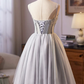 Elegant Sliver A-Line Spaghetti Straps Corset Mini Prom Dress Homecoming Dress RS577