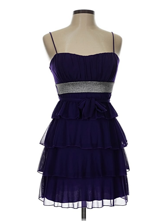 Elegant Navy Ruffled Homecoming Dress ,A-Line Spaghetti Straps Corset Short Prom Dress RS843