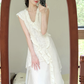 Hollow design dress gentle style first love waist temperament long dress R0731