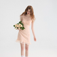 French dress holiday style suspender skirt ruffled pink short skirt R2761