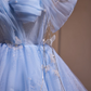 Pretty Tulle Beaded Women's Homecoming Dress Pale Blue Corset Short Prom Dress Birthday Dress RS2761