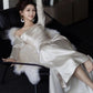 Long Sleeves Satin Mermaid Wedding Dresses Long Bridal Gown      S7211