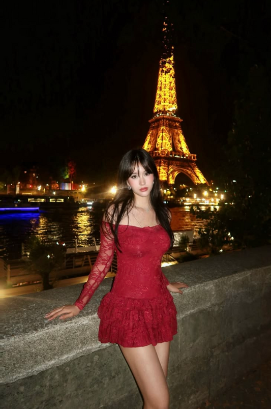 Lace Bateau Women's Homecoming Dress Burgundy Corset Short Prom Dress Cocktail Dress RS2643