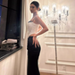 High-grade lace tube top women 2025 large size pleated hip-wrapped fishtail skirt suit R1096