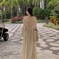 Beach vacation dress travel wear loose backless long suspender dress R0197
