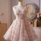 Stunning Tulle Applique Women's Homecoming Dress Blush Pink Corset Short Prom Dress Birthday Dress RS2762