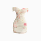 Pure desire style one-shoulder mesh floral dress 2025 atmosphere slim holiday dress R1177