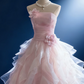 Romantic Pink Evening Dress ,A-Line Strapless Applique Corset Maxi Quinceanera Dress RS865