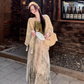 Fairy new Chinese suit butterfly embroidery sling ink dyeing skirt sweater a complete set R1747