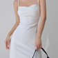 European and American sexy slim fit retro elastic waist slimming suspender dress R2822