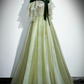 French Chic Bud Green A-Line Bateau Corset Maxi Evening Dress Prom Dress RS585
