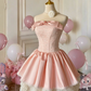 Sweet Embroidered Lace Women's Homecoming Dress Blush Pink Corset Short Prom Dress Birthday Dress RS2763