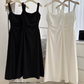 Suspender dress 2025 new square neck French waist niche long skirt R2077