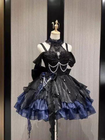 Black Swan Style Beaded Homecoming Dress ,A-Line Spaghetti Straps Elegant Princess Dress RS876