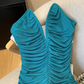 Green rich lady v-neck tube top dress female temperament dress backless sexy short hip skirt R3950