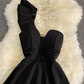 Small dress evening dress female 2025 elegant lady temperament sexy one-side off-shoulder A-line dress R0347