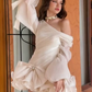 Sweet Chiffon Tiered Women's Homecoming Dress White Corset Short Prom Dress Birthday Dress RS2764