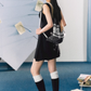 French pure black suspender dress sexy lace skirt R3323