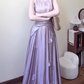 Gentle temperament purple sleeveless vest a-line skirt wear two-piece suit R0813